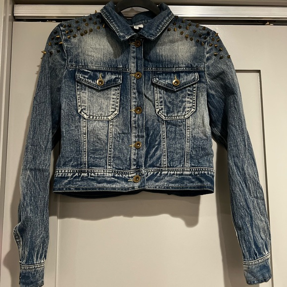 Hot & Delicious Jackets & Blazers - Studded Denim Jacket